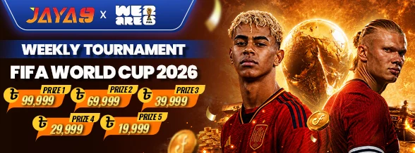 Jaya9 FIFA World Cup 2026 Weekly Sports Tournament promotion banner