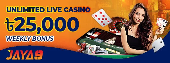 Jaya9 Live Casino 20% Weekly Reload Bonus promotion banner