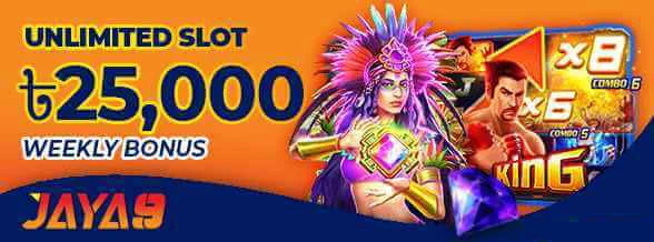 Jaya9 Slots 20% Weekly Reload Bonus promotion banner